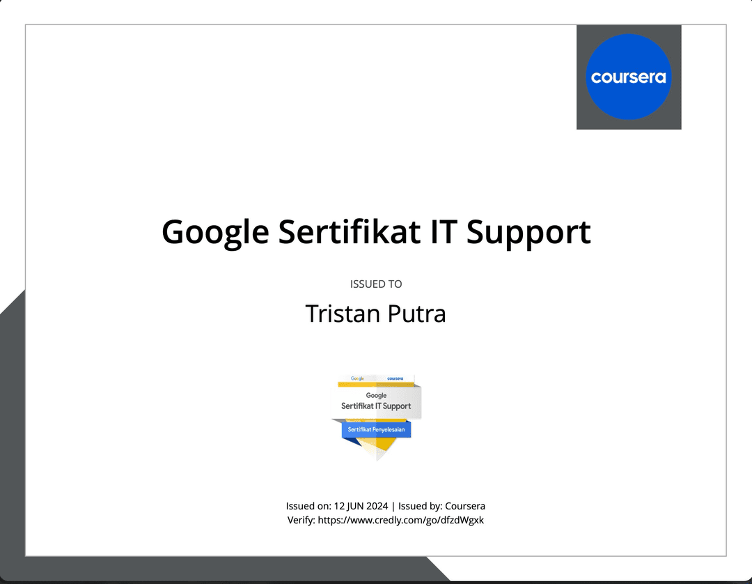 Google Coursera : It Support Professional